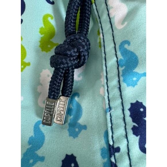 "CAPELLE" Mens Swim Trunks SZ XL Drawstring Sea Horses Beach Vacation 2 Layers - Picture 7 of 12